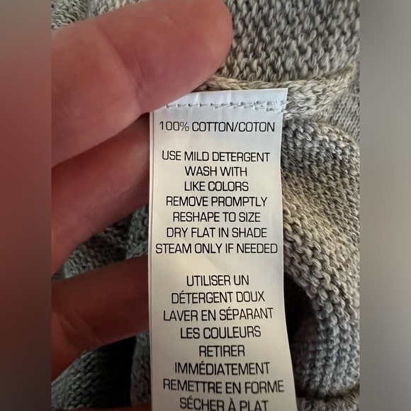 NWT Van Heusen mens gray white cardigan sz M grandpacore shawl collar - Picture 6 of 8